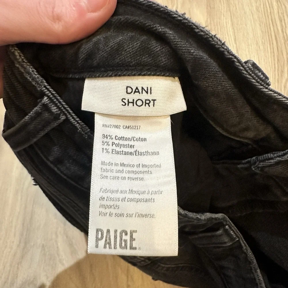 Paige Dani Short - Dark Raven Destructed Size 29 Women's Wester High Rise - Picture 4 of 6